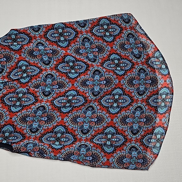 41 Hawthorn Sleeveless Paisley Blouse Red Navy Turquoise High Low Hem Size M - Picture 11 of 16